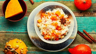 Reis mit Kürbis