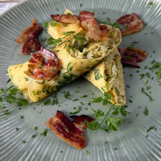 Kräuterflädle mit Spitzkohlfüllung