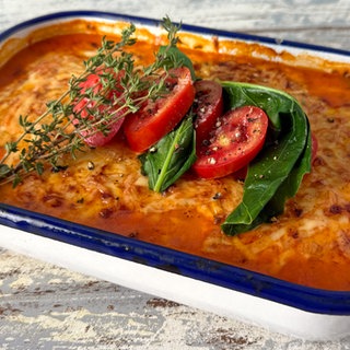 Kohlrabi-Lasagne mit Tomaten und Estragon