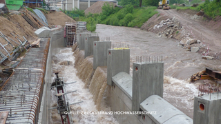 Hochwasserschutz: Bühl während dem Hochwasser
