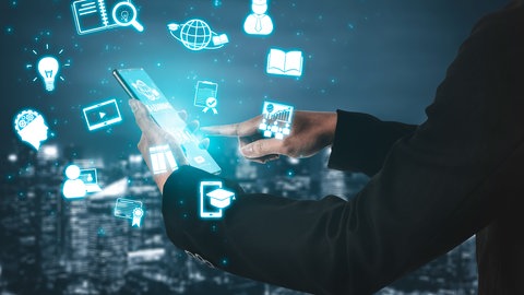 Handy mit verschiedenen Symbolen