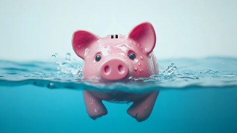 Das Sparschwein will nicht in Wasserkosten ertrinken