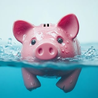 Das Sparschwein will nicht in Wasserkosten ertrinken