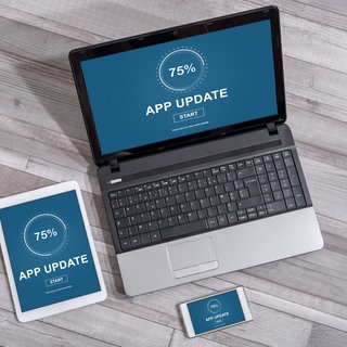 Smartphone, Tablet und Laptop werden upgedatet