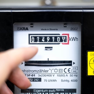 Ein Stromzähler wird abgelesen.