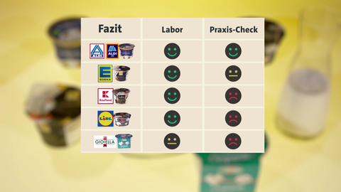 Tabellarisches Fazit von Labortest und Praxis-Check