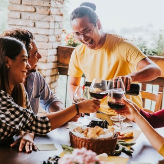 Feier auf einem Balkon