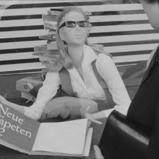 Ausschnitt aus einer Schwarzweis Werbung