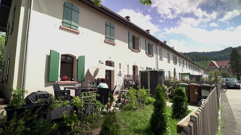 Häuser in der denkmalgeschützten Knopfhäusle-Siedlung in Freiburg