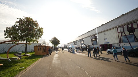 Besucherinnen und Besucher strömen auf das Maimarktgelände