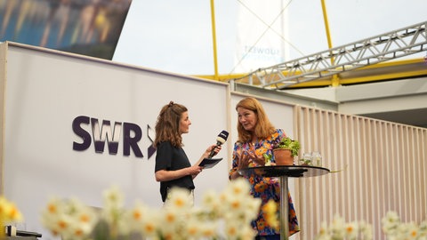 Personen auf der Bühne des Mannheimer Maimarkts