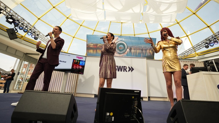 Auftritt des Rhein Neckar Theater Mannheim auf der SWR-Bühne beim Maimarkt 2025.