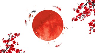 Eine stilisierte Japan-Flagge.