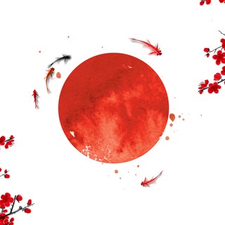 Eine stilisierte Japan-Flagge.
