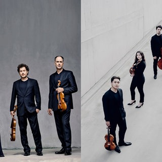 Signum Quartett (links) und Viatores Quartet (rechts)