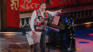 Musikprofessor Werner Beidinger bei seinem Auftritt bei in Frankenthal 2025