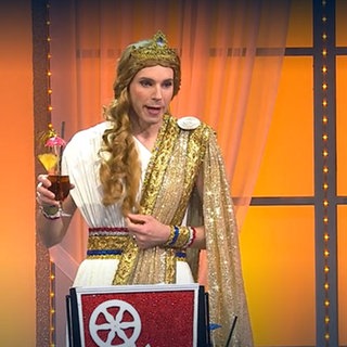 Johannes Bersch als Moguntia in der Bütt