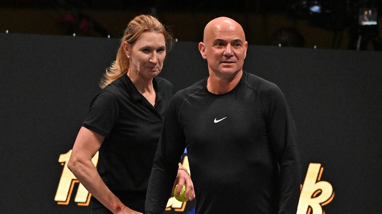 Steffi Graf und Andre Agassi bei einem Pickleball Turnier.