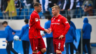 Jean Zimmer (re.) und Luca Sirch vom 1. FC Kaiserslautern