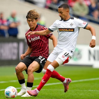 Hayate Matsuda (Hannover 96, 27) und Kenny Prince Redondo (1. FC Kaiserslautern, 11)