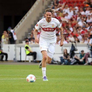 VfB-Stürmer Nick Woltemade (hier im Testspiel gegen Bologna)