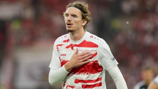 Nick Woltemade (VfB Stuttgart) vor dem Supercup gegen den FC Bayern München