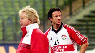 VfB-Trainer Winfried Schäfer und Fredi Bobic (1988)