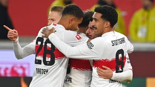 Spieler des VfB Stuttgart jubeln