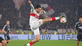 Fußballer Leonidas Stergiou in Aktion