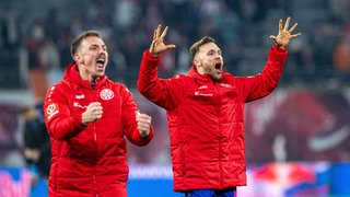 Phillip Tietz (li.) und Silvan Widmer von Mainz 05