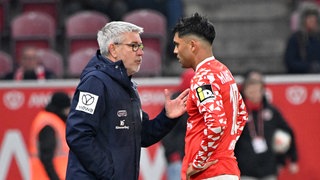 Urs Fischer (li.) und Nadiem Amiri von Mainz 05