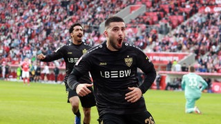 VfB-Angreifer Deniz Undav bejubelt seinen Treffer gegen Mainz 05