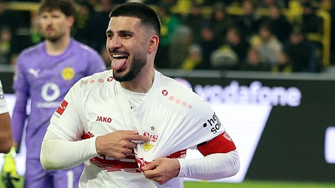 Deniz Undav hat dem VfB Stuttgart im Hinspiel gegen Borussia Dortmund mit einem Hattrick einen Punkt gerettet.