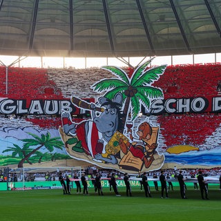 Choreographie der Fans des VfB Stuttgart vor dem DFB-Pokalfinale 2026
