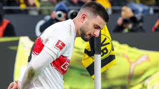 Deniz Undav tanzt nach seinem 3:3 in Dortmund im November 2025 um die Eckfahne