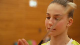 Athletin Alisa Werner beim Twirling