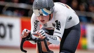 Bahnradsportlerin Messane Bräutigam bei der Deutschen Meisterschaft