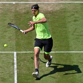 Alexander Zverev gegen Corentin Moutet beim ATP-Turnier auf dem Stuttgarter Weißenhof.