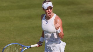 Laura Siegemund jubelt beim Tennis-Turnier in Wimbledon