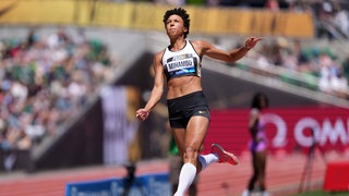 Weitspringerin Malaika Mihambo beim Diamond-League-Meeting in Eugene, USA