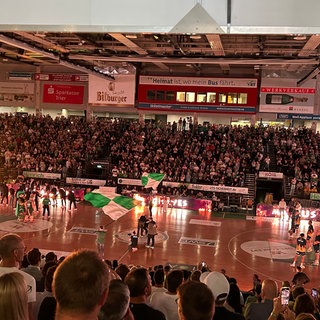 Blick in die Trier Arena: Die Gladiators Trier steigen in die Basketball Bundesliga auf.