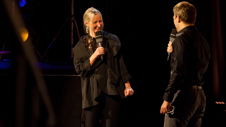 Moderatorin Lydia Jeschke, Komponist Márton Illés