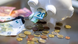 Geld in einem Sparschwein