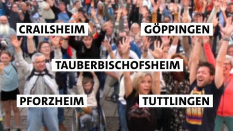 Die SWR1 Hitparade ist auf Tour für euch: Stefanie Anhalt und Corvin Tondera-Klein senden jeden Nachmittag aus einer anderen Stadt in Baden-Württemberg. Wir kommen zu euch nach Crailsheim, Göppingen, Pforzheim, Tauberbischofsheim und Tuttlingen.