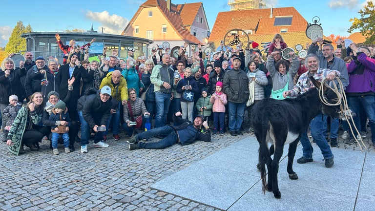 Den Tagessieg im Uhrenduell holt sich Ingelfingen. Gegen Schömberg (hier auf dem Foto) steht es am Ende 1383 zu 1036. Gefeiert wird aber natürlich in beiden Orten!