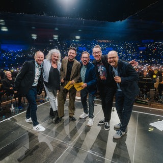 SWR1 Hitparade Finale 2025 Stuttgart - Patrick Neelmeier, Annett Lorisz, Matthias Sziedat, Ingo Lege, Jochen Stöckle und Max Oehl