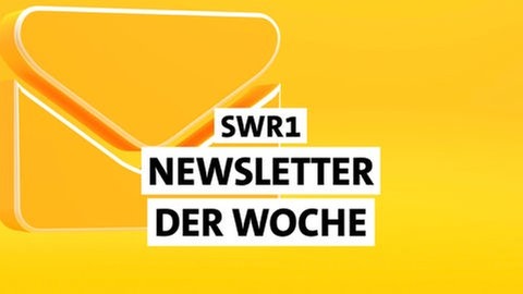 Grafik eines gelben Briefumschlags mit dem Text "SWR1 Newsletter der Woche". Hier könnt ihr den SWR1 Newsletter der Woche abonnieren. Wir halten wir euch immer aktuell auf dem Laufenden: spannende Podcasts, interessanteSWR1 Leute Sendungen, leckere Rezepte, Sendungen in Radio und Fernsehen, die ihr nicht verpassen solltet, wichtige Ratgeber und vieles mehr. 