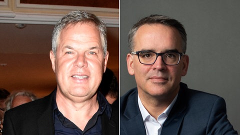 Regisseur Joachim A. Lang und Historiker Thomas Weber blicken in die Kamera. Sie sind zu Gast in SWR1 Leute und werden über den Film "Führer und Verführer" sprechen.