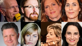 Best of SWR1 Leute-Collage mit Harald Schmidt, Stephan Hentschel, Maja Göpel, Nina Kunzendorf,  Frank Jessen, Gesine Cukrowski, Anne-Sophie Mutter und Yael Adler