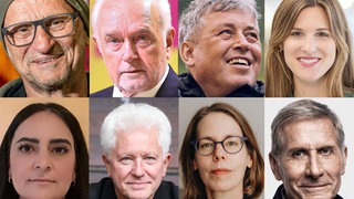 Best of SWR1 Leute-Collage mit Titus Dittmann, Wolfgang Kubicki, Bernhard Hanel, Sophie von der Tann, Gamze Kubaşık, Miroslav Nemec, Anne Brorhilker und Ulrich Wickert